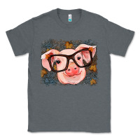 Charcoal Heather Fall Autumn Pig Classic Tee - RanaPortraitStore