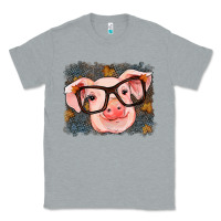 Heather Grey Fall Autumn Pig Classic Tee - RanaPortraitStore