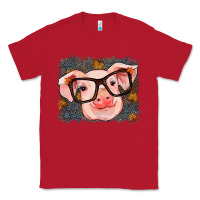 Red Fall Autumn Pig Classic Tee - RanaPortraitStore