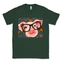 Sports Green Fall Autumn Pig Classic Tee - RanaPortraitStore