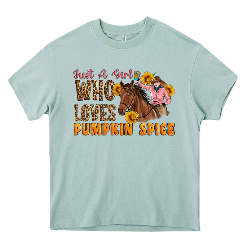Just A Girl Who Loves Pumpkin Spice Cowgirl Heavy Core Tee by Artiststas | Teevron