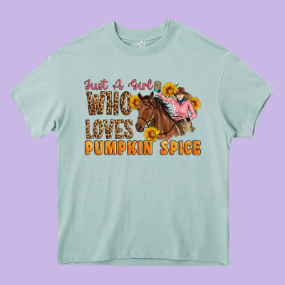 Just A Girl Who Loves Pumpkin Spice Cowgirl Heavy Core Tee Designed By Artiststas