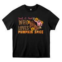 Black Just A Girl Who Loves Pumpkin Spice Cowgirl Heavy Core Tee - Artiststas