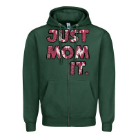 Sports Green Just Mom It Zipper Hoodie - Jasminsmagicworld