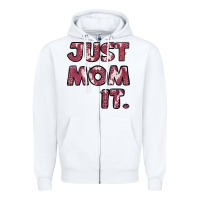 White Just Mom It Zipper Hoodie - Jasminsmagicworld