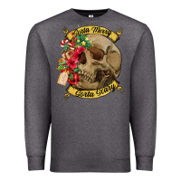 Charcoal Heather Sorta merry sorta scary skull Premium Sweatshirt - NancyCooperArtShop