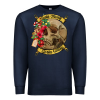 Navy Sorta merry sorta scary skull Premium Sweatshirt - NancyCooperArtShop