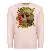 Pale Pink Sorta merry sorta scary skull Premium Sweatshirt - NancyCooperArtShop