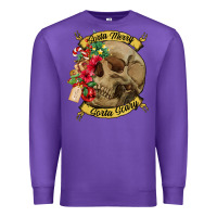 Purple Sorta merry sorta scary skull Premium Sweatshirt - NancyCooperArtShop