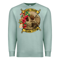 Seafoam Sorta merry sorta scary skull Premium Sweatshirt - NancyCooperArtShop