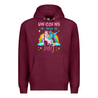 Burgundy unicorns are born in july Premium Hoodie - Jasminsmagicworld