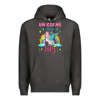 Charcoal Heather unicorns are born in july Premium Hoodie - Jasminsmagicworld