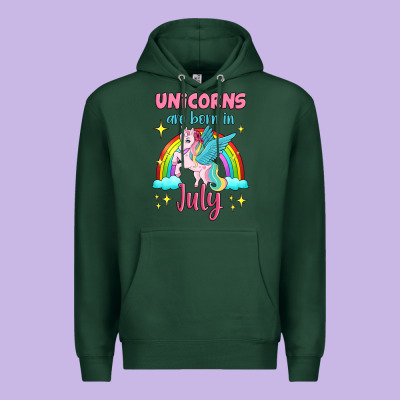 Unicorns Are Born In July Premium Hoodie Designed By Jasminsmagicworld