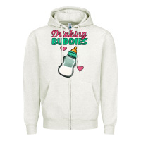 Oatmeal Heather Drinking Buddies Zipper Hoodie - Jasminsmagicworld