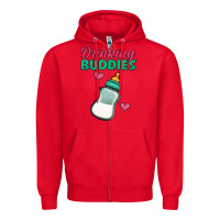 Red Drinking Buddies Zipper Hoodie - Jasminsmagicworld