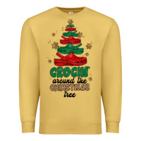 Antique Gold crocin around the christmas tree Premium Sweatshirt - MaliasSmallBusiness