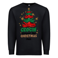 Black crocin around the christmas tree Premium Sweatshirt - MaliasSmallBusiness