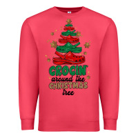 Cardinal crocin around the christmas tree Premium Sweatshirt - MaliasSmallBusiness