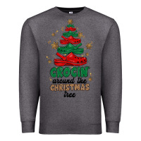 Charcoal Heather crocin around the christmas tree Premium Sweatshirt - MaliasSmallBusiness