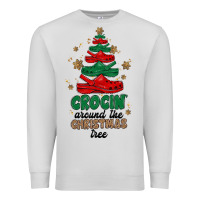 Dove Grey crocin around the christmas tree Premium Sweatshirt - MaliasSmallBusiness