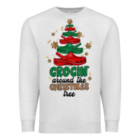 Oatmeal Heather crocin around the christmas tree Premium Sweatshirt - MaliasSmallBusiness
