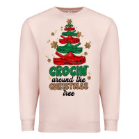 Pale Pink crocin around the christmas tree Premium Sweatshirt - MaliasSmallBusiness