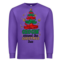 Purple crocin around the christmas tree Premium Sweatshirt - MaliasSmallBusiness