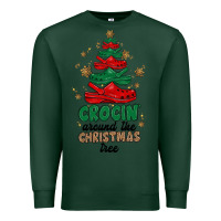 Sports Green crocin around the christmas tree Premium Sweatshirt - MaliasSmallBusiness