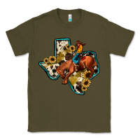 Army Green rodeo sunflower texas map Classic Tee - JahusDesignShop