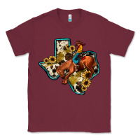 Burgundy rodeo sunflower texas map Classic Tee - JahusDesignShop