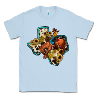Dusty Blue rodeo sunflower texas map Classic Tee - JahusDesignShop