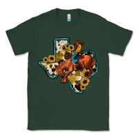 Sports Green rodeo sunflower texas map Classic Tee - JahusDesignShop