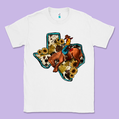 Rodeo Sunflower Texas Map Classic Tee Designed By Jahusdesignshop