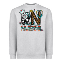 Heather Grey rn nurse Heavyweight Sweatshirt - CowhideDigitalArt