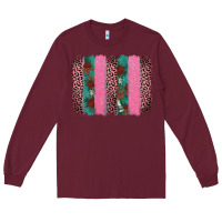 Burgundy valentine's leopard brushstroke Long Sleeve Tee - AdoDesignShop