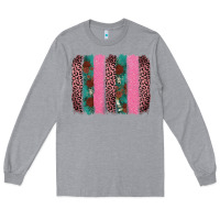 Heather Grey valentine's leopard brushstroke Long Sleeve Tee - AdoDesignShop