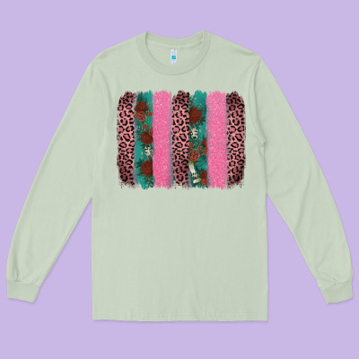 Valentine's Leopard Brushstroke Long Sleeve Tee Designed By Adodesignshop