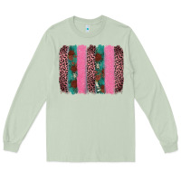 Matcha valentine's leopard brushstroke Long Sleeve Tee - AdoDesignShop