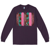 Plum valentine's leopard brushstroke Long Sleeve Tee - AdoDesignShop