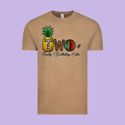 Two Fruity Birthday Cutie Vintage Tee Designed By Cowhidedigitalart