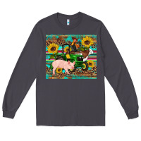 Smoke western farm tractor pig rooster cow sunflowers Long Sleeve Tee - Artiststas
