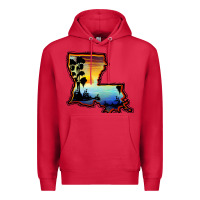 Cardinal louisiana  sunset map Premium Hoodie - BarkalooDesign