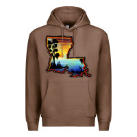 Chestnut louisiana  sunset map Premium Hoodie - BarkalooDesign