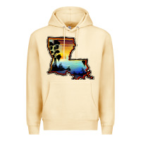Pina Colada louisiana  sunset map Premium Hoodie - BarkalooDesign