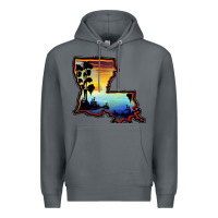 Rock louisiana  sunset map Premium Hoodie - BarkalooDesign