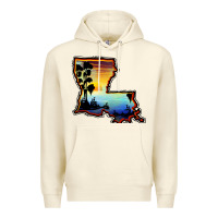 Sandshell louisiana  sunset map Premium Hoodie - BarkalooDesign