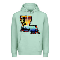 Seafoam louisiana  sunset map Premium Hoodie - BarkalooDesign