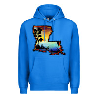 True Royal louisiana  sunset map Premium Hoodie - BarkalooDesign