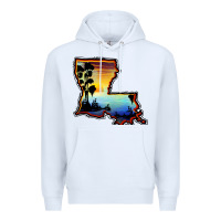 White louisiana  sunset map Premium Hoodie - BarkalooDesign