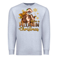 Heather Grey have a melanin christmas black santa Premium Sweatshirt - MaliasSmallBusiness